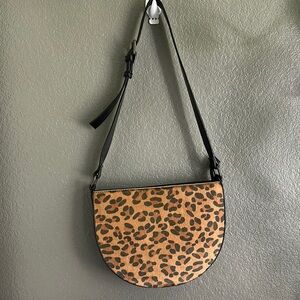 Street Level Brown and Black shoulder  Bag with Leopard Print
